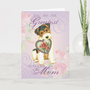 Wire Fox Terrier Heart Mum Card