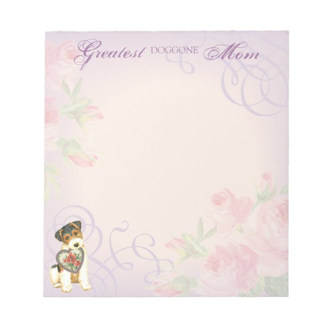 Wire Fox Terrier Heart Mum Notepad (Front)