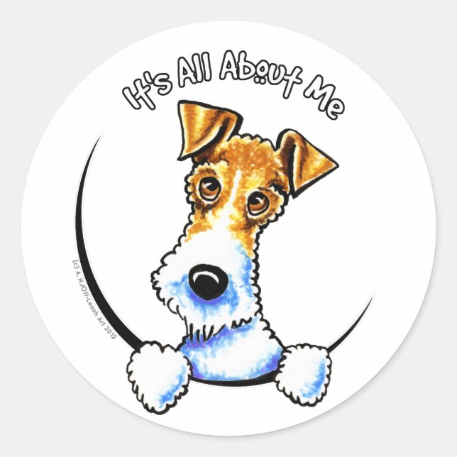 Wire Fox Terrier IAAM Classic Round Sticker (Front)