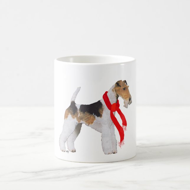 Wire Fox Terrier in a Scarf Coffee Mug (Center)