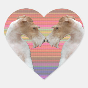 Wire Fox Terrier in Love Heart Sticker