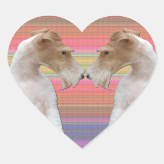 Wire Fox Terrier in Love Heart Sticker