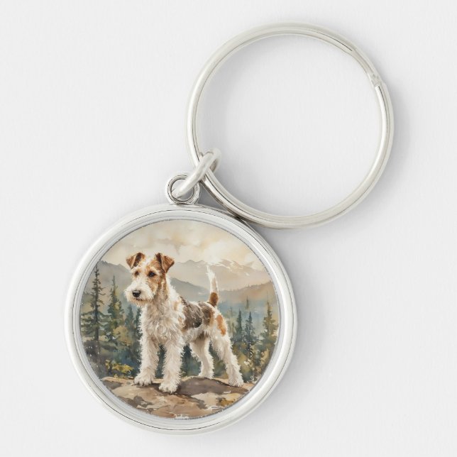 Wire Fox Terrier Key Ring (Front)