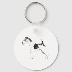 Wire Fox Terrier Key Ring