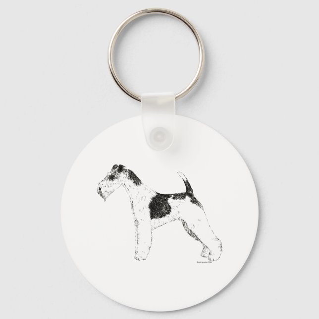 Wire Fox Terrier Key Ring (Front)