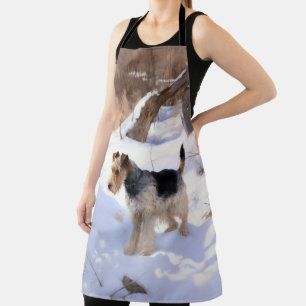 Wire Fox Terrier Let It Snow Christmas  Apron