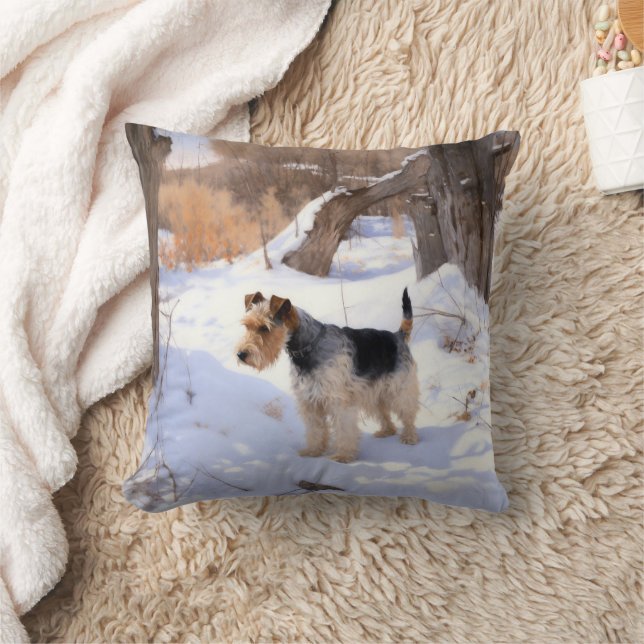 Wire Fox Terrier Let It Snow Christmas  Cushion (Blanket)