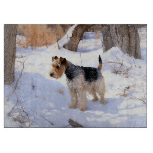 Wire Fox Terrier Let It Snow Christmas Cutting Board