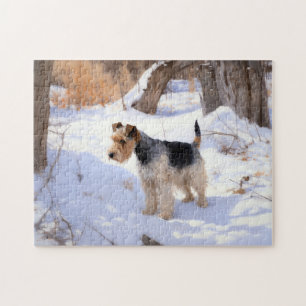 Wire Fox Terrier Let It Snow Christmas  Jigsaw Puzzle