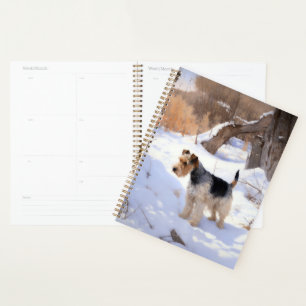 Wire Fox Terrier Let It Snow Christmas  Planner