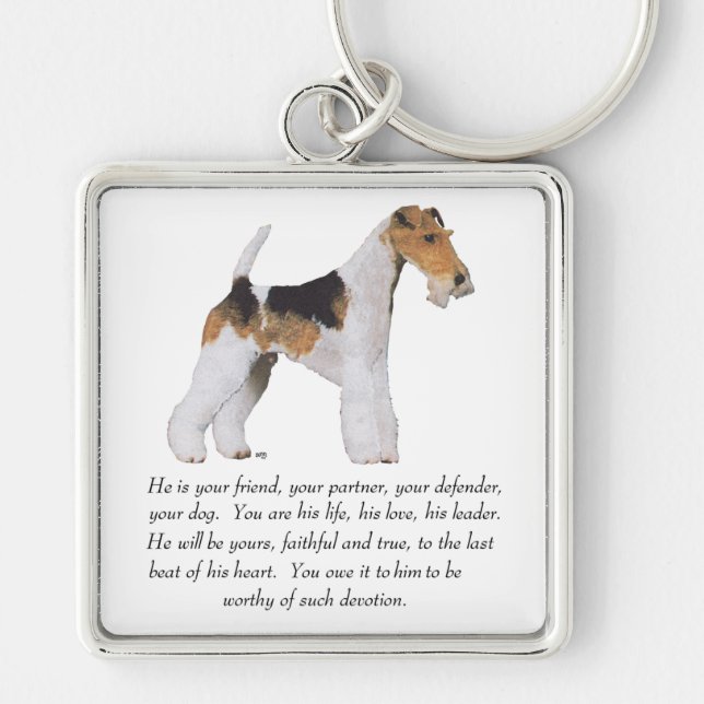 Wire Fox Terrier Memory / Dedication MALE Key Ring (Front)