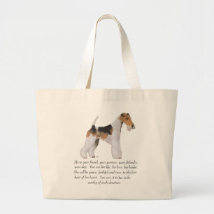 Wire Fox Terrier Memory / Dedication MALE Large Tote Bag