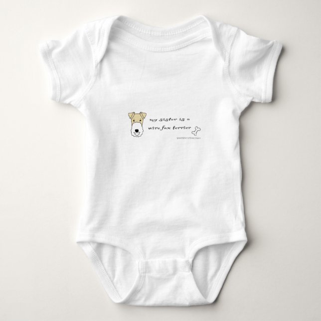 wire fox terrier - more baby bodysuit (Front)