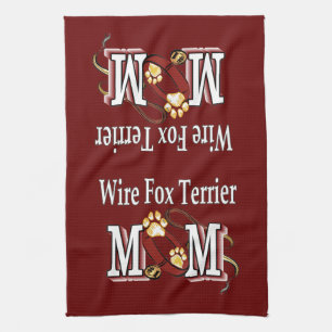Wire Fox Terrier Mum Gifts Tea Towel