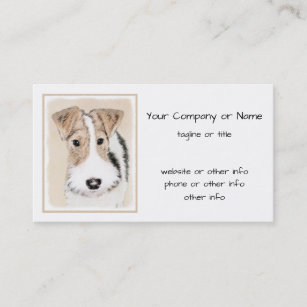 Wire Fox Terrier Painting - Cute Original Dog Art Business Card