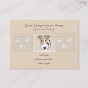 Wire Fox Terrier Painting - Cute Original Dog Art Business Card