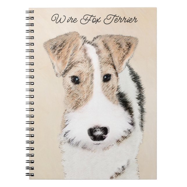 Wire Fox Terrier Painting - Cute Original Dog Art Notebook (Front)