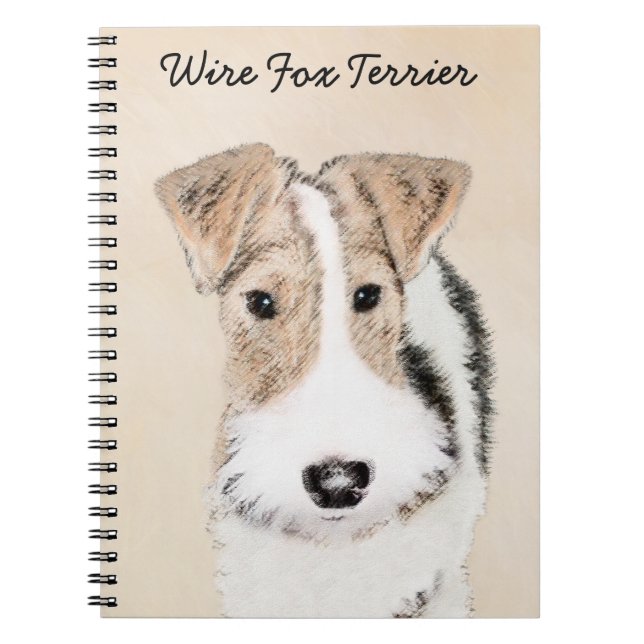 Wire Fox Terrier Painting - Cute Original Dog Art Notebook (Front)