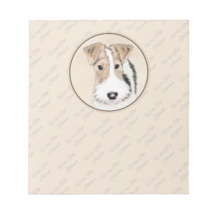 Wire Fox Terrier Painting - Cute Original Dog Art Notepad