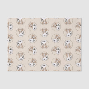 Wire Fox Terrier Painting tricolor WFT Pet Dog Art Tissue Paper