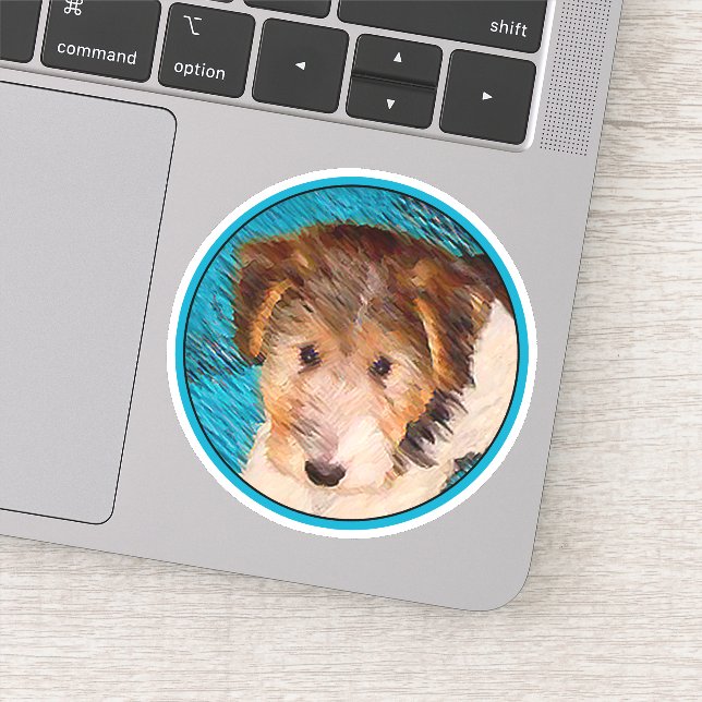 Wire Fox Terrier Puppy Painting - Original Dog Art (Detail)