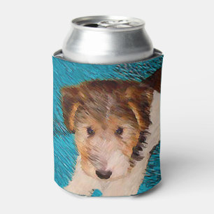 Wire Fox Terrier Puppy Painting - Original Dog Art Can Cooler