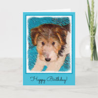 Wire Fox Terrier Puppy Painting - Original Dog Art