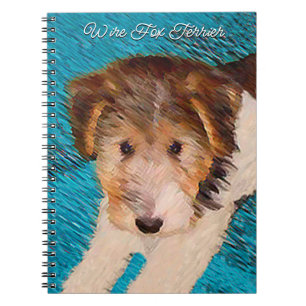 Wire Fox Terrier Puppy Painting - Original Dog Art Notebook