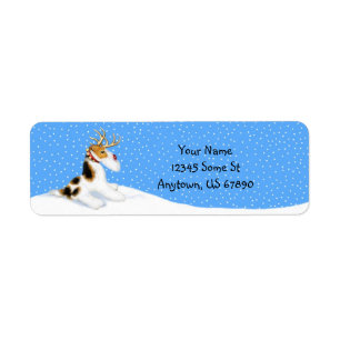 Wire Fox Terrier Reindeer Labels