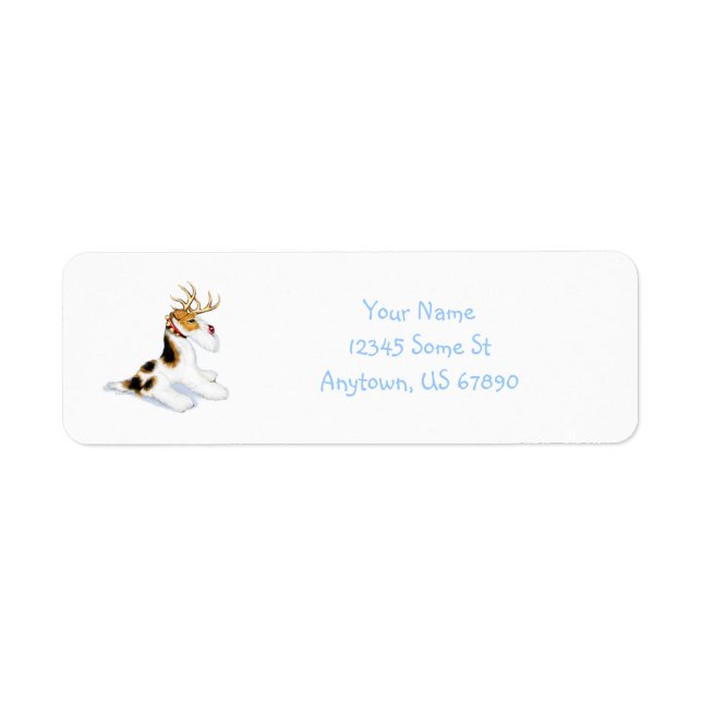 Wire Fox Terrier Reindeer Labels (Front)