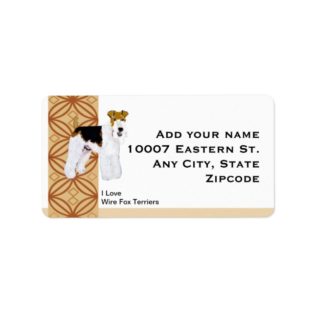 Wire Fox Terrier Rust Design Address Label (Front)
