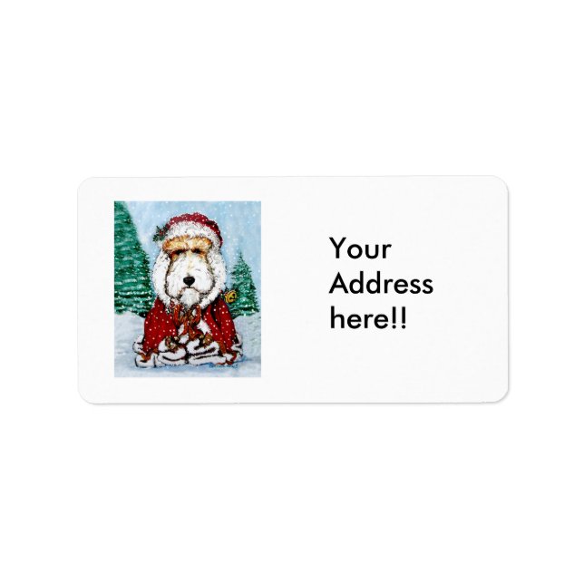 Wire Fox Terrier Santa Label (Front)