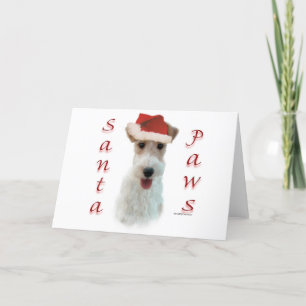 Wire Fox Terrier Santa Paws Holiday Card