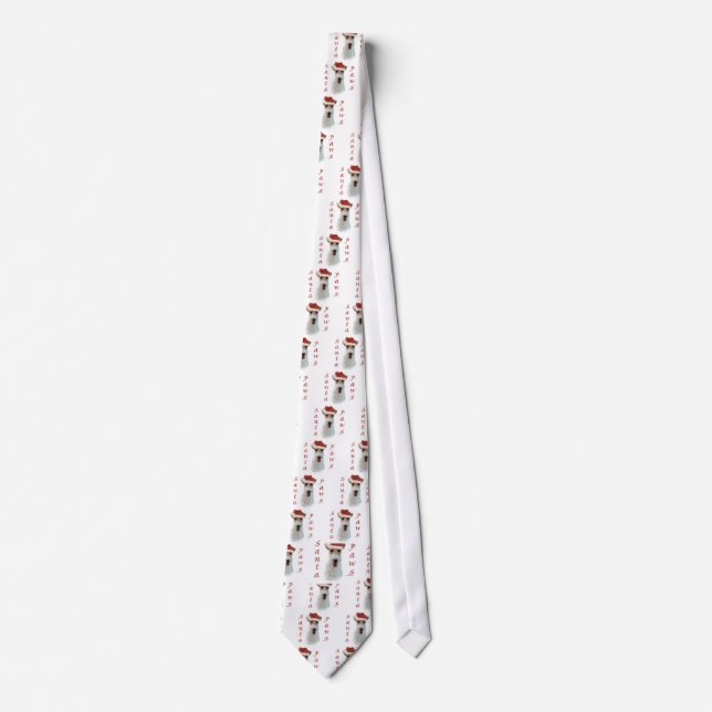 Wire Fox Terrier Santa Paws Tie (Front)