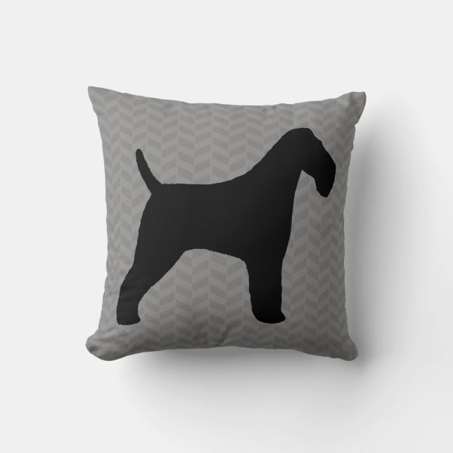 Wire Fox Terrier Silhouette Cushion (Front)
