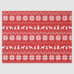 Wire Fox Terrier Silhouettes Christmas Pattern Tissue Paper<br><div class="desc">Festive Red and White Christmas Sweater Style Pattern with Wire Fox Terrier Silhouettes</div>
