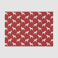 Wire Fox Terrier Silhouettes Pattern Red