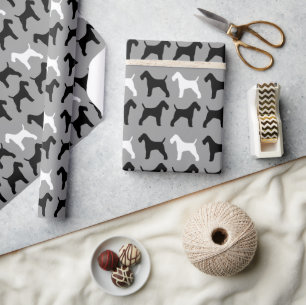 Wire Fox Terrier Silhouettes Pattern Wrapping Paper