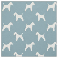 Wire Fox Terrier Silhouettes White and Blue