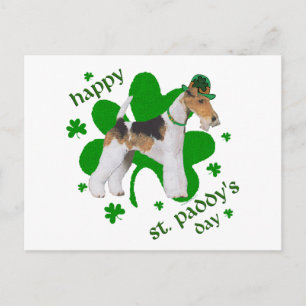 Wire Fox Terrier St. Patrick's Day Postcard