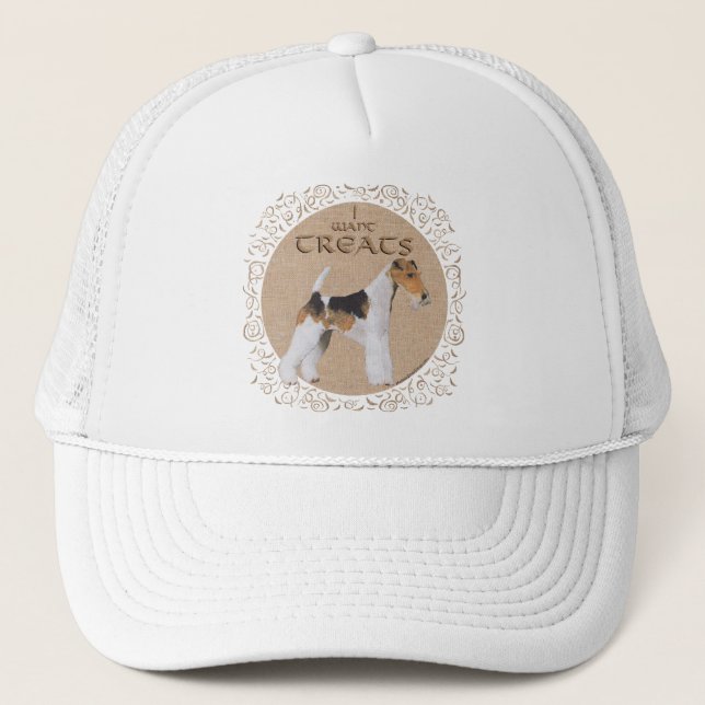 Wire Fox Terrier Treats! Trucker Hat (Front)