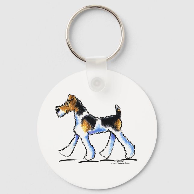 Wire Fox Terrier Trot Key Ring (Front)