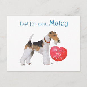 Wire Fox Terrier Valentine Holiday Postcard
