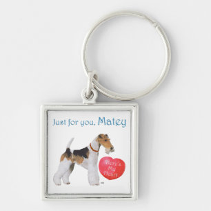 Wire Fox Terrier Valentine Key Ring