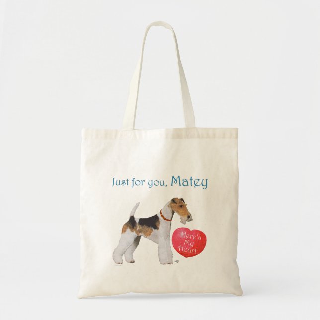 Wire Fox Terrier Valentine Tote Bag (Front)