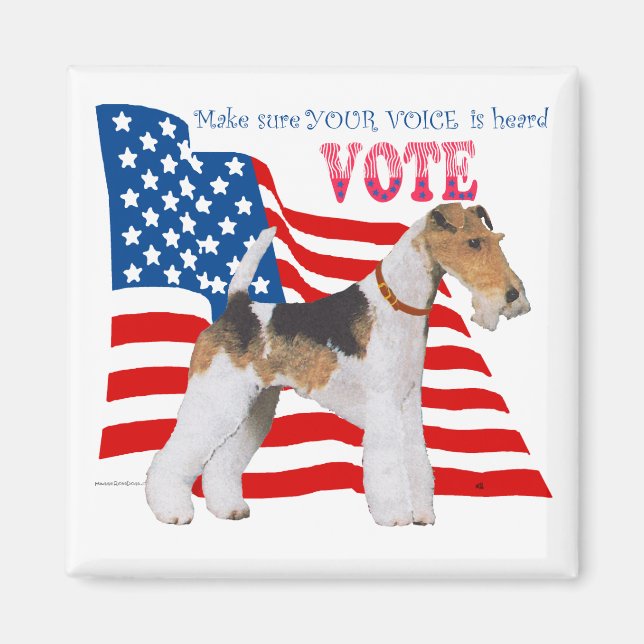 Wire Fox Terrier VOTE Magnet (Front)