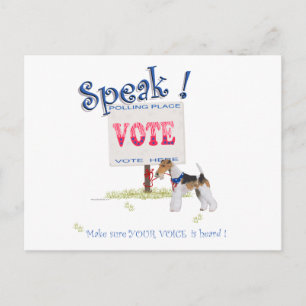 Wire Fox Terrier Voting Voice Postcard