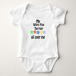 Wire Fox Terrier Walks Design Baby Bodysuit