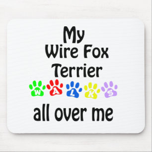 Wire Fox Terrier Walks Design Mouse Pad