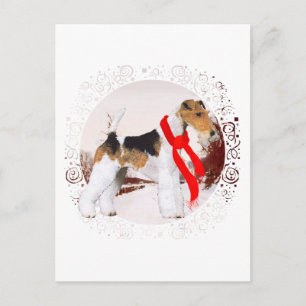 Wire Fox Terrier Winter Postcard
